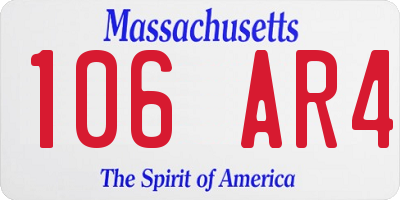 MA license plate 106AR4