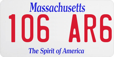 MA license plate 106AR6