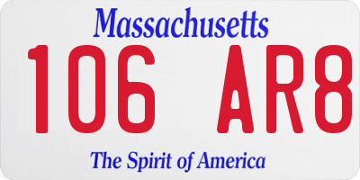 MA license plate 106AR8