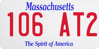 MA license plate 106AT2