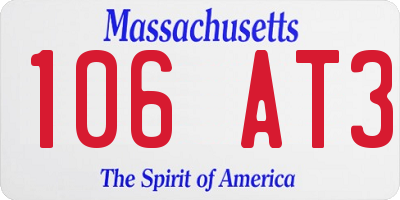 MA license plate 106AT3