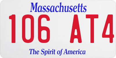MA license plate 106AT4