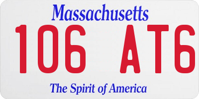 MA license plate 106AT6