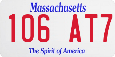 MA license plate 106AT7