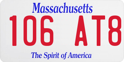 MA license plate 106AT8