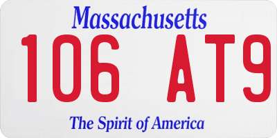 MA license plate 106AT9