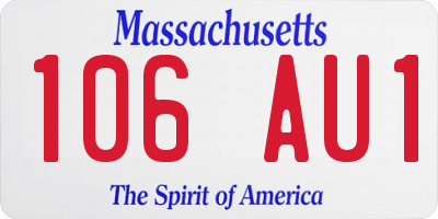 MA license plate 106AU1