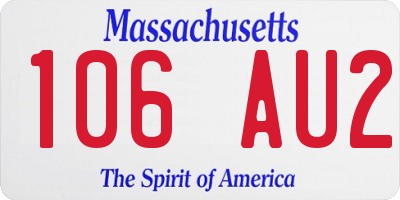 MA license plate 106AU2