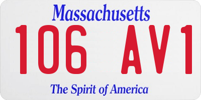 MA license plate 106AV1
