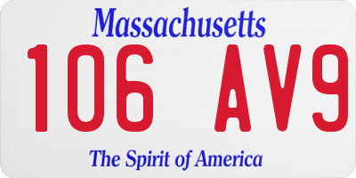 MA license plate 106AV9