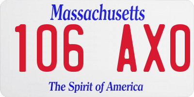 MA license plate 106AX0