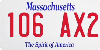 MA license plate 106AX2