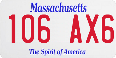 MA license plate 106AX6
