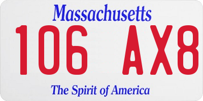 MA license plate 106AX8