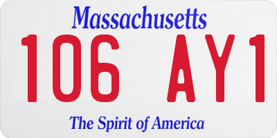 MA license plate 106AY1