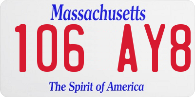 MA license plate 106AY8