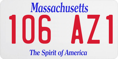 MA license plate 106AZ1