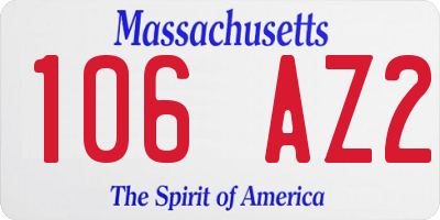 MA license plate 106AZ2