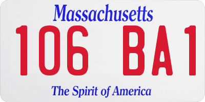 MA license plate 106BA1