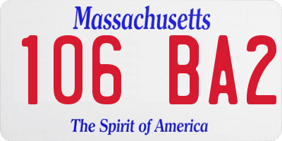 MA license plate 106BA2