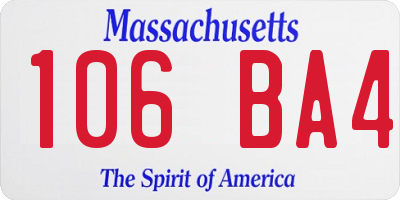 MA license plate 106BA4