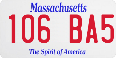 MA license plate 106BA5
