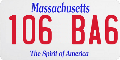 MA license plate 106BA6