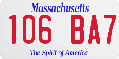 MA license plate 106BA7