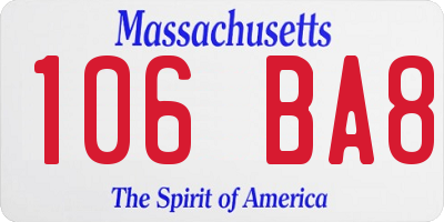 MA license plate 106BA8