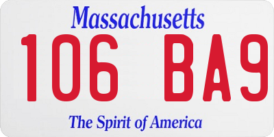 MA license plate 106BA9