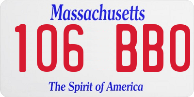 MA license plate 106BB0