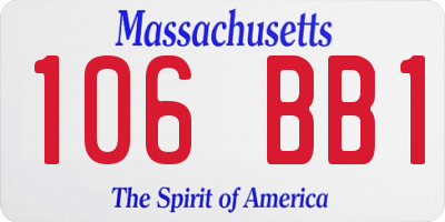 MA license plate 106BB1