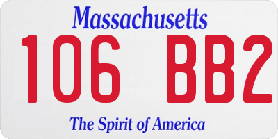 MA license plate 106BB2