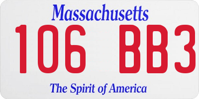 MA license plate 106BB3