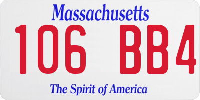 MA license plate 106BB4