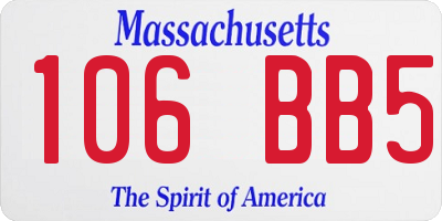 MA license plate 106BB5