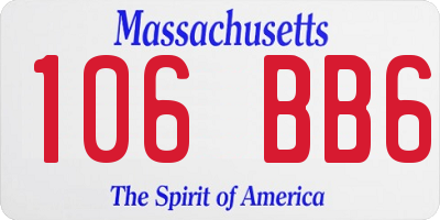 MA license plate 106BB6