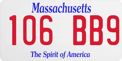 MA license plate 106BB9