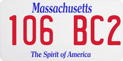 MA license plate 106BC2