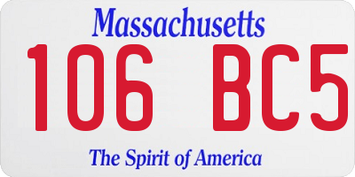 MA license plate 106BC5