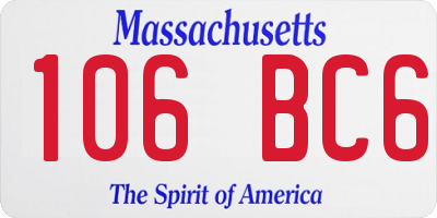 MA license plate 106BC6