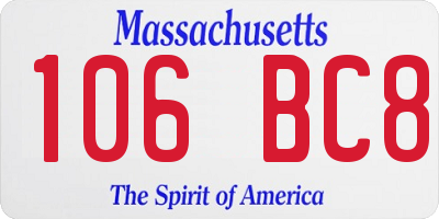 MA license plate 106BC8