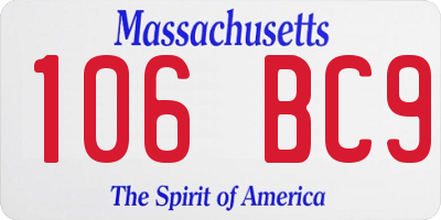 MA license plate 106BC9