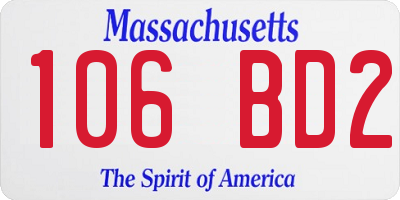 MA license plate 106BD2