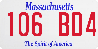 MA license plate 106BD4