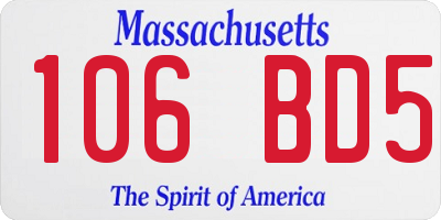 MA license plate 106BD5