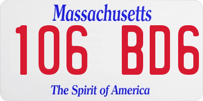 MA license plate 106BD6