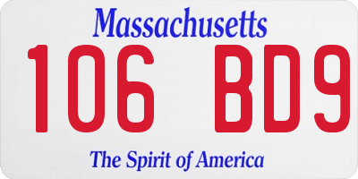 MA license plate 106BD9