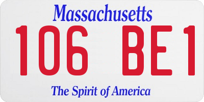 MA license plate 106BE1