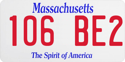MA license plate 106BE2